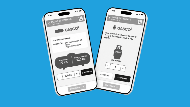 Arquitectura de información para la app Gasconnect de Gasco